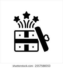 Vector black icon for gift