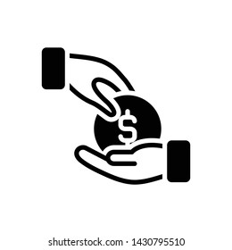 Vector black icon for give money
