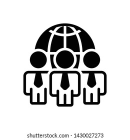 Vector black icon for global management