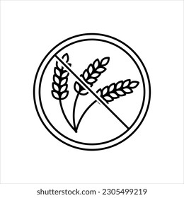 Vector black icon for gluten free