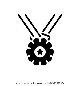 Vector black icon for gold medal