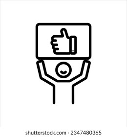 Icono negro vector para un buen trabajo