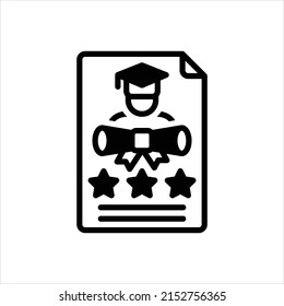 Vector black icon for graduates