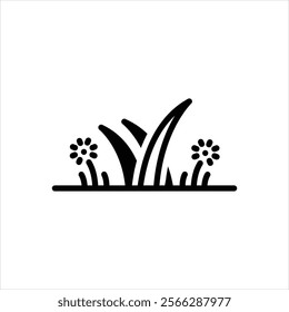 Vector black icon for grass