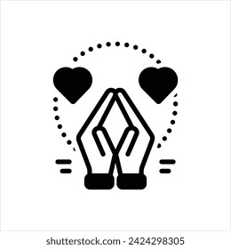Vector black icon for gratitude