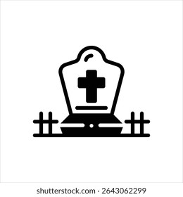 Vector black icon for grave
