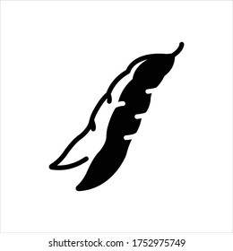 Vector black icon for green bean