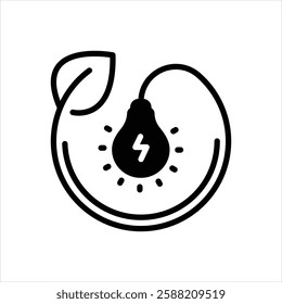 Vector black icon for green energy