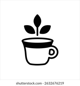 Icono negro del Vector para el té verde