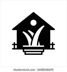 Vector black icon for greenhouse