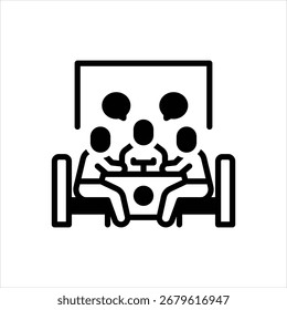 Vector black icon for group discussions