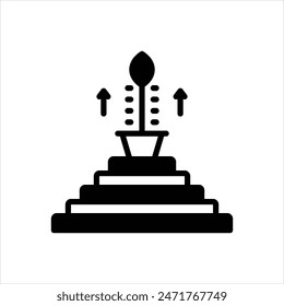 Vector negro icono para crecer