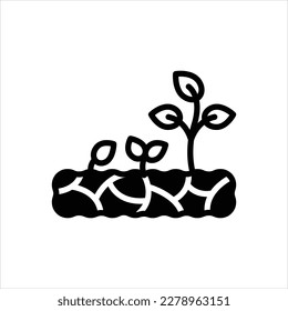 Icono negro vector para crecer