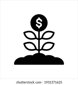 Vektorschwarzes Symbol für Wachstum