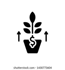 Vector black icon for growth