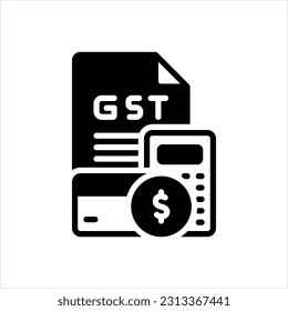 Vector black icon for gst