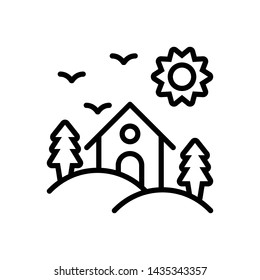 Vector black icon for habitat