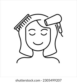 Vector black icon for hair 