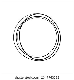 Vector black icon for hand drawn circle 