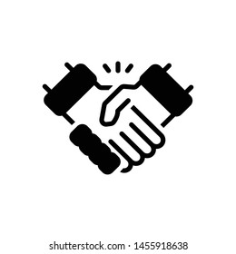 Vector black icon for handshake