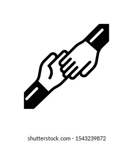 Vector black icon for handshake