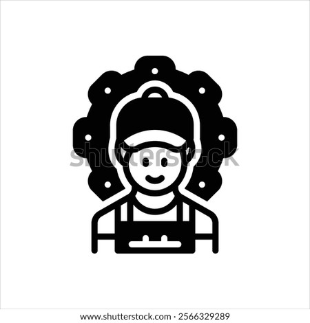 Vector black icon for handyman