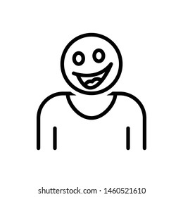 Vector black icon for happy