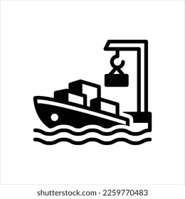 Icono negro vector para puerto
