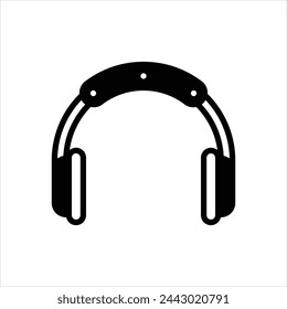 Vector icono negro para auriculares