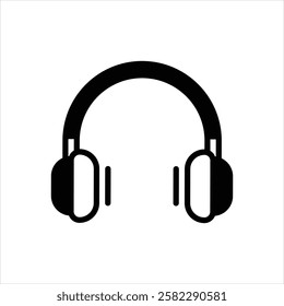 Vector black icon for headphones