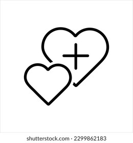 Vector black icon for heart