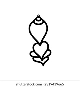 Vector black icon for hearted