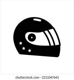 Vector black icon for helmet