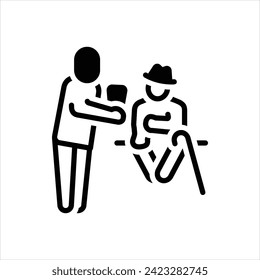 Vector black icon for help