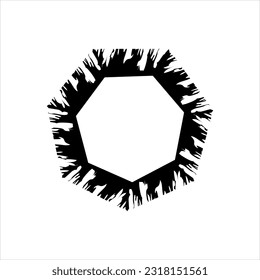 Vektorschwarzes Symbol für Hexagon-Farbfarbe