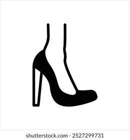 Vector black icon for high heel