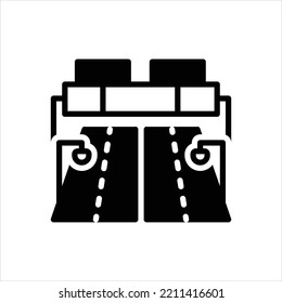 Vector black icon for highways