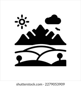 Vector black icon for hills