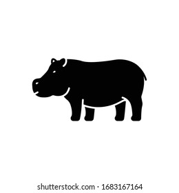 Vektorschwarzes Symbol für Hippopotamus