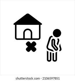 Vector black icon for homeless