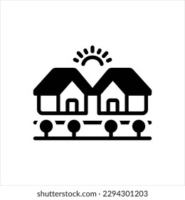 Vector black icon for homes