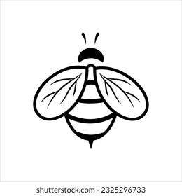 Vector black icon for honey bee