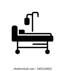 Vector black icon for hospital bed