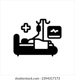 Vector black icon for hospitalization