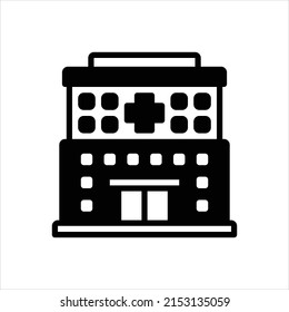 Icono negro vector para hospitales