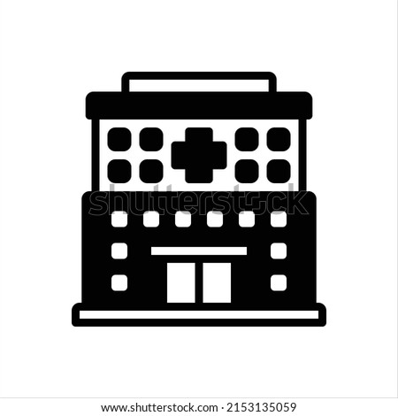 Vector black icon for hospitals