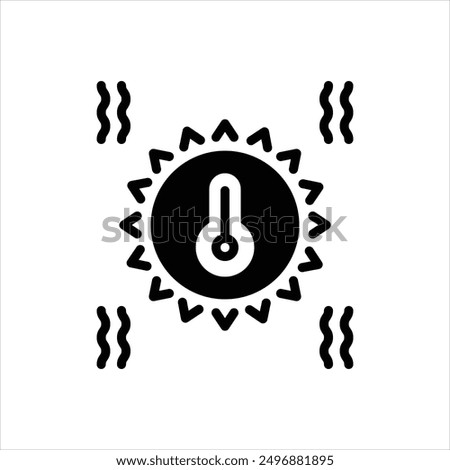 Vector black icon for hot