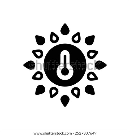 Vector black icon for hot sun