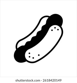Ícone de preto vetorial para hotdog