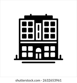 Vector negro icono para el hotel